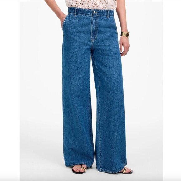 NWT! MADEWELL Wide-Sweep Denim Trousers in Dowe Wash Size 25 - Picture 2 of 7